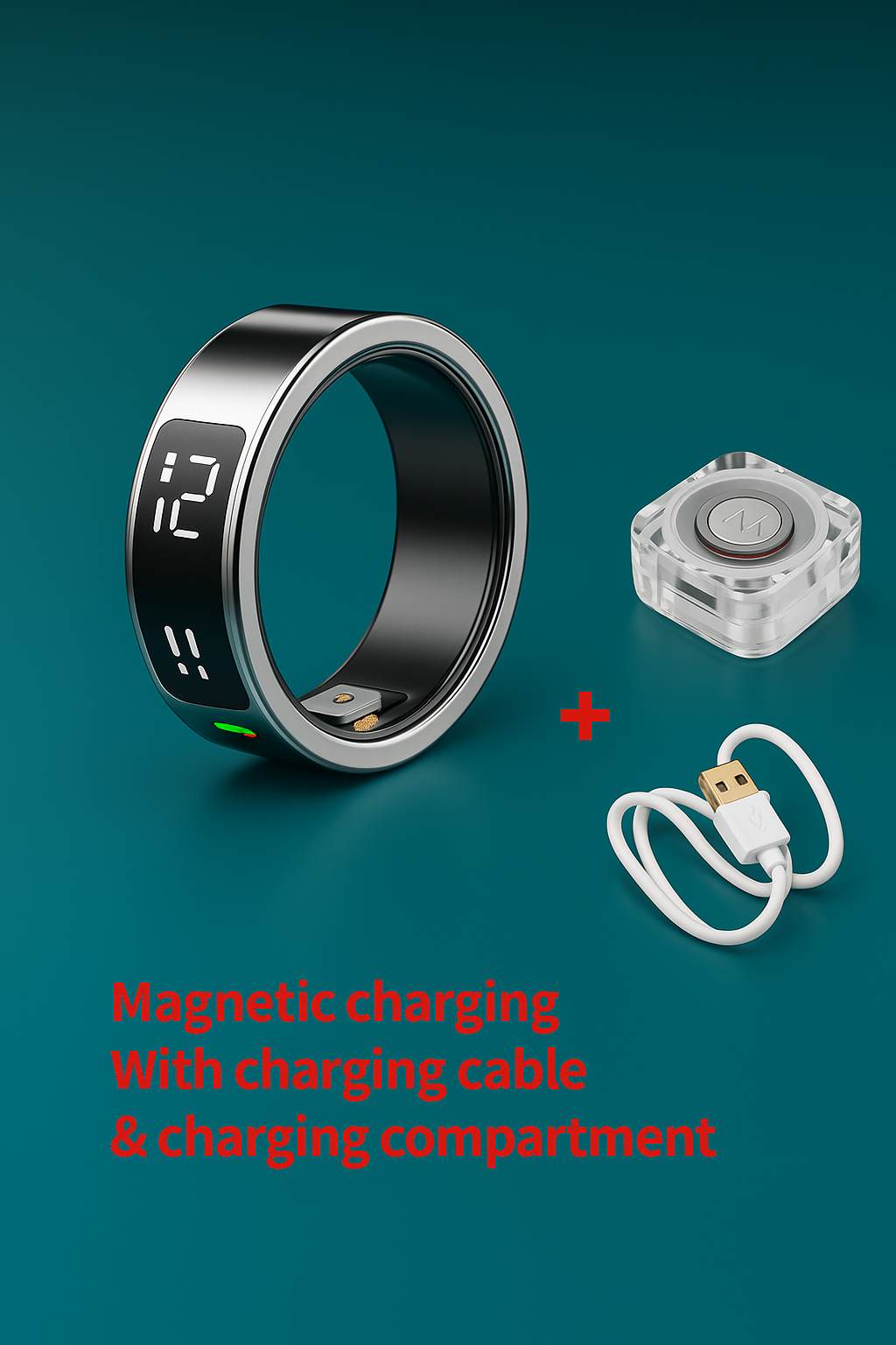 Smart Ring Men Women, Heart Rate and Blood Oxygen Monitor,