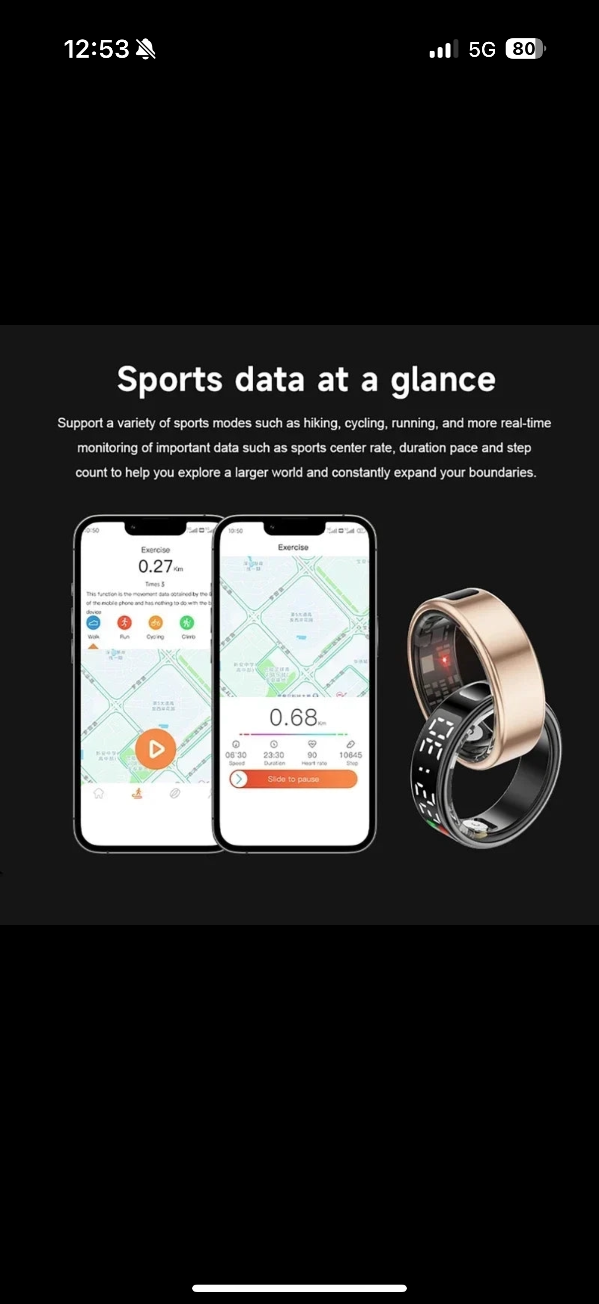 Smart Ring Men Women, Heart Rate and Blood Oxygen Monitor,
